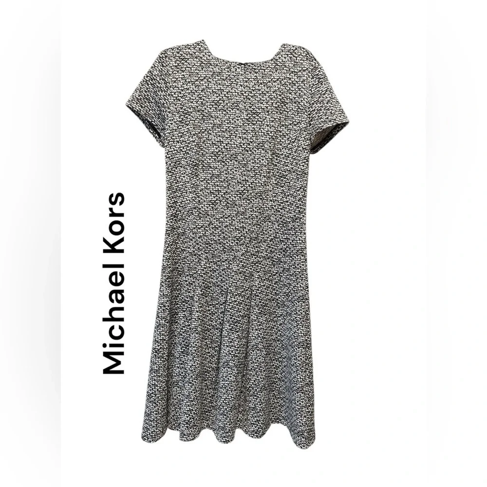 Michael Kors Black and White Patterned Dress 4